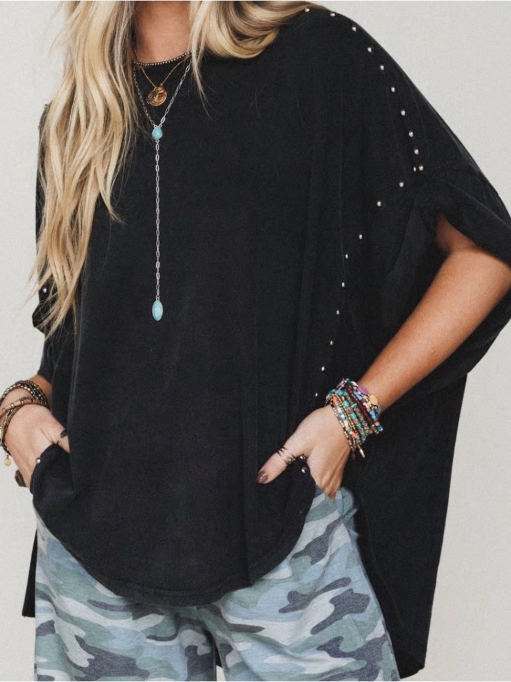 Three Bird Nest Tomcat Studded Top